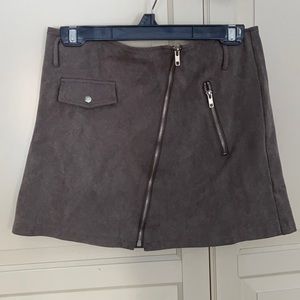 brown zipper skirt